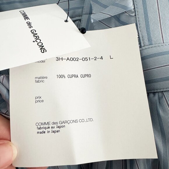 NWT Noir Kei Ninomiya Blue stripes pinafore dress, Size Large - Picture 9 of 13